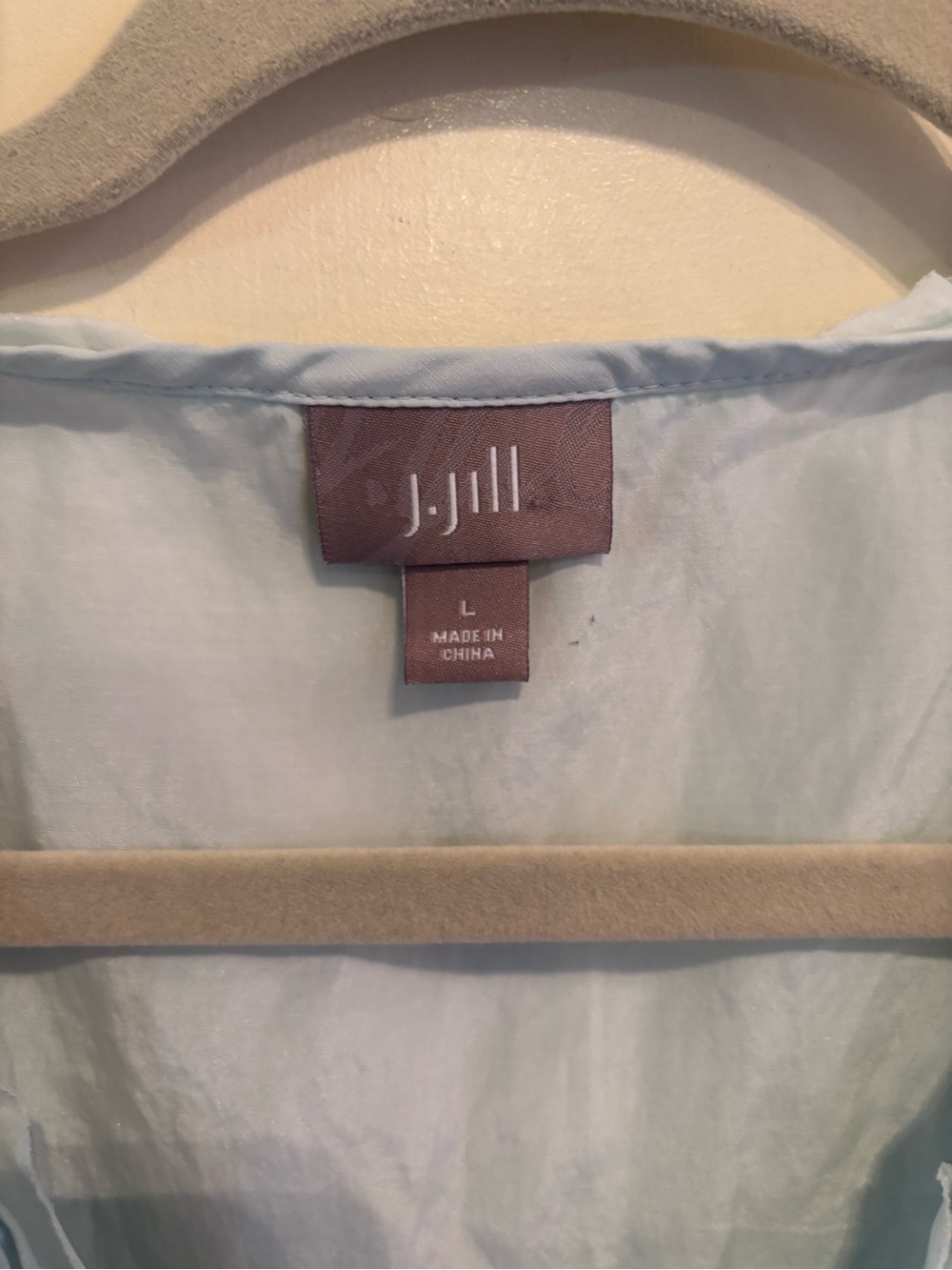 J. Jill Light Blue Sleeveless V-Neck Smocked Yoke Top - Picture 4 of 4